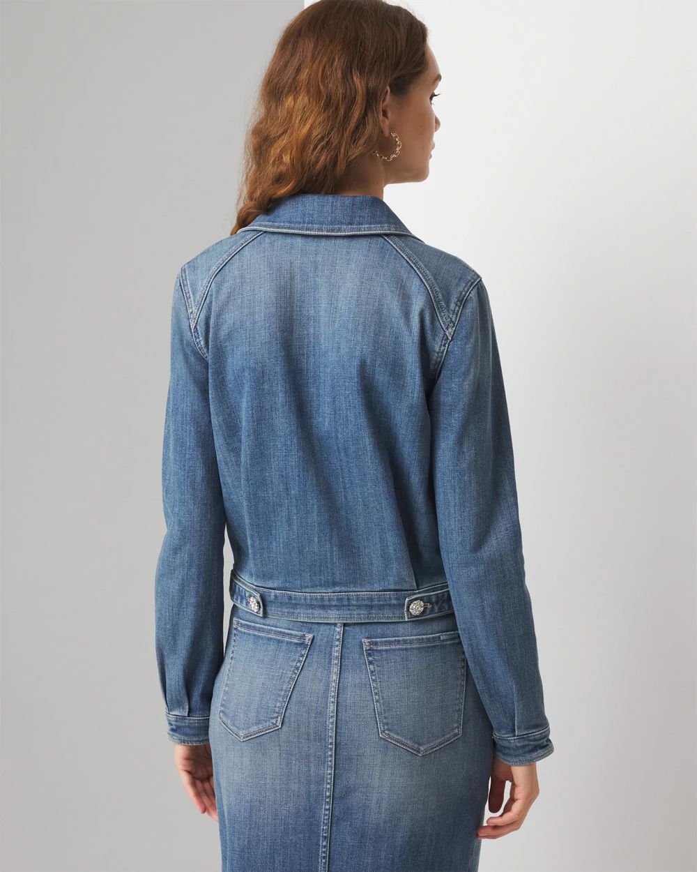 Petite cropped jean jacket on sale